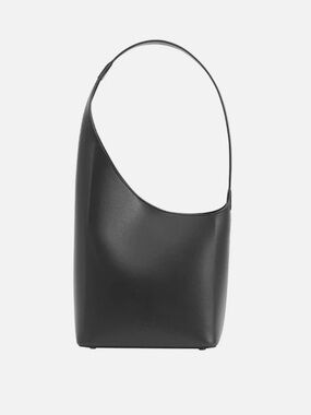 AESTHER EKME Black Demi-Lune Leather Shoulder Bag